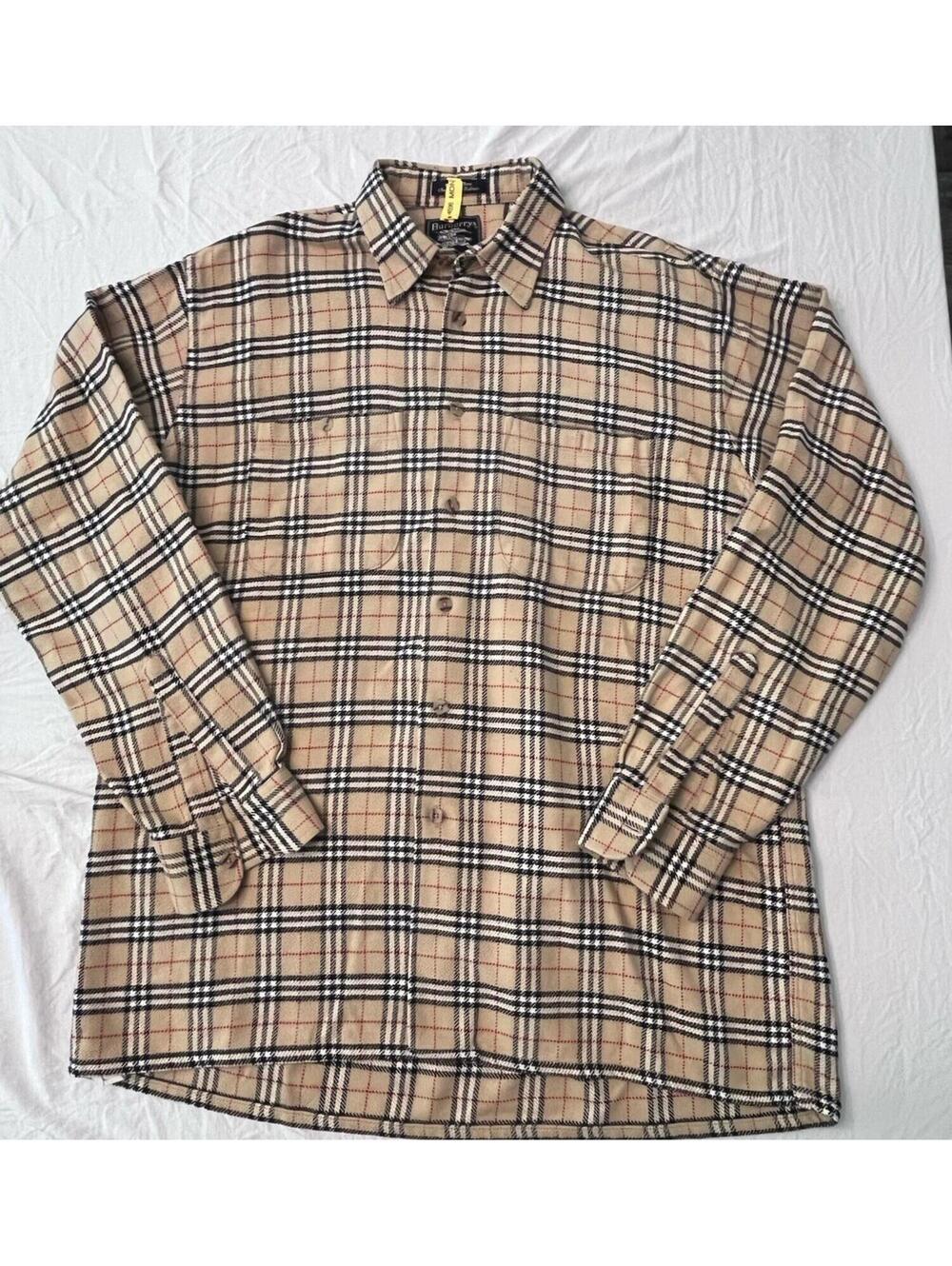 Burberry Vintage Nova Check Button-Up Shirt Beige Long Sleeve M